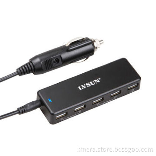 36W Portable Mobile Phone Charger w/5 Independent USB Ports, Charge iPhone 5 or iPad 5 SimultaneousNew